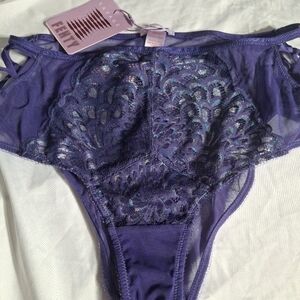 Savage X Fenty Iridescent Purple Lace High-Cut Brief